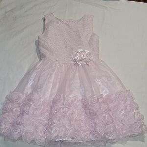 Elegant Pink Kids Dress with Floral Accents